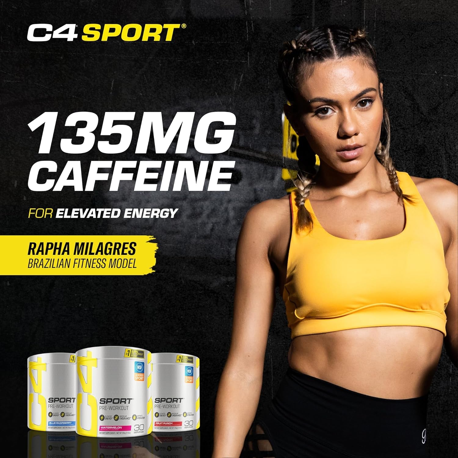 C4 Sport Pre Workout Powder Fruit Punch - NSF Certified for Sport | 30 Servings, Packaging May Vary.