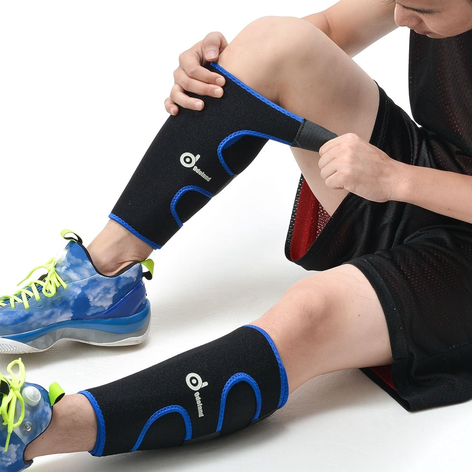 Calf Compression Sleeve Calf Brace for Calf Pain Relief Strain, Sprain, Tennis Leg and Calf Injury - Guard Leg and Adjustable Shin Splints Support for Sport Recovery Fitness and Running, Blue