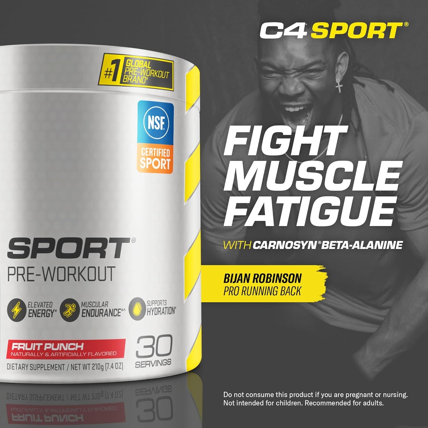 C4 Sport Pre Workout Powder Fruit Punch - NSF Certified for Sport | 30 Servings, Packaging May Vary.