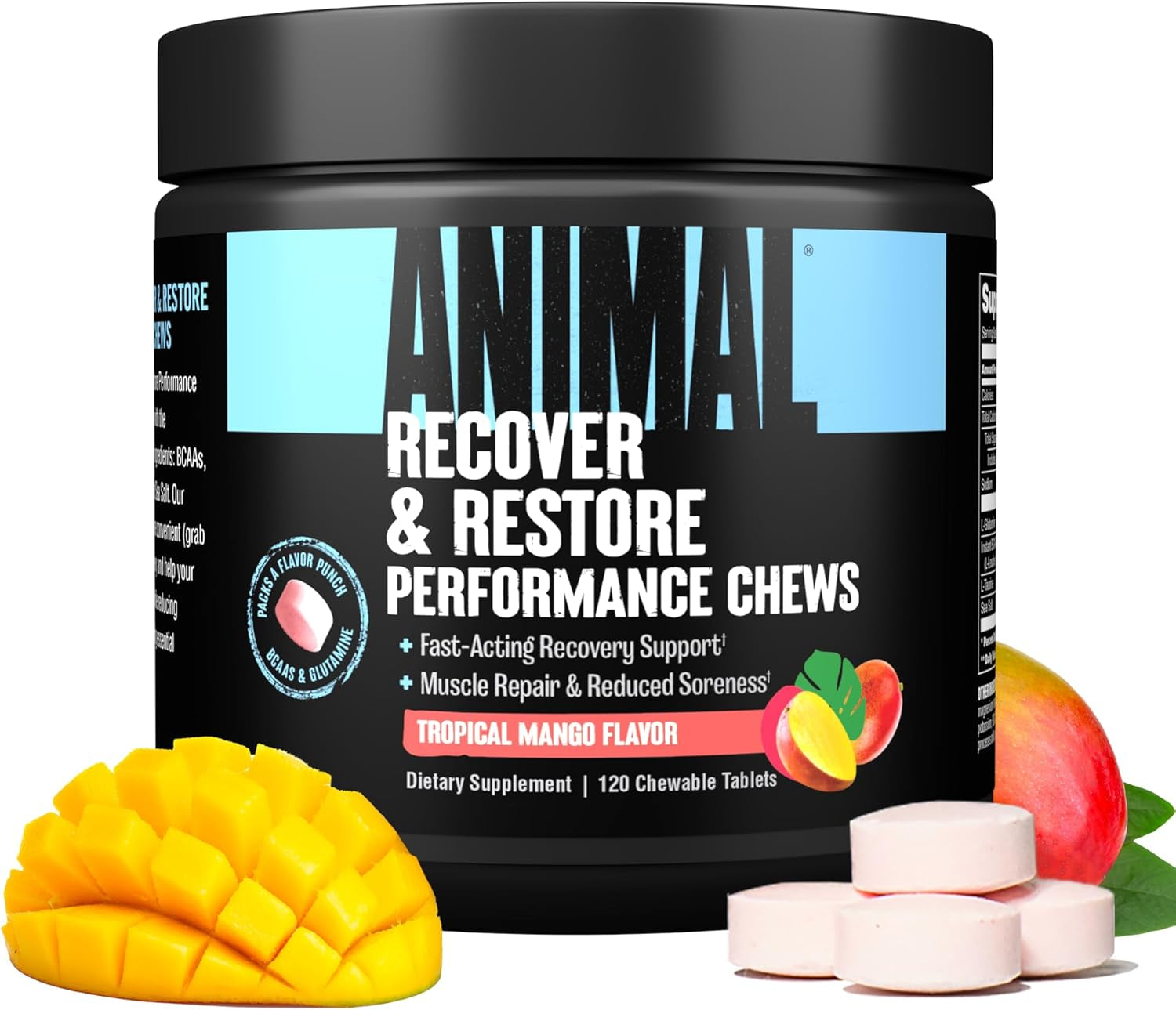 Recovery Chews, Fast Acting Recovery with BCAA, Taurine and Glutamine for Muscle Repair and Hydration - Convenient and Delicious Chews Format