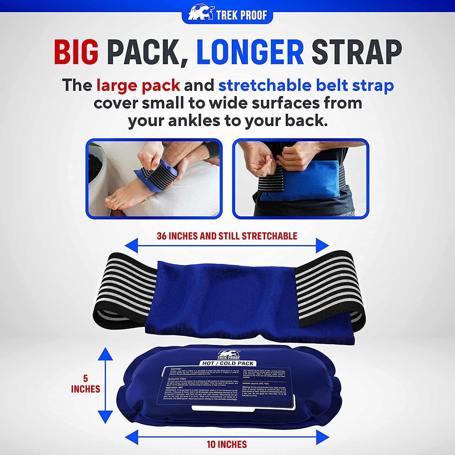 Ice Pack (3-Piece Set) – Reusable Hot and Cold Therapy Gel Wrap Support Injury Recovery, Alleviate Joint and Muscle Pain – Rotator Cuff, Knees, Back & More (3 Piece Set - Classic)